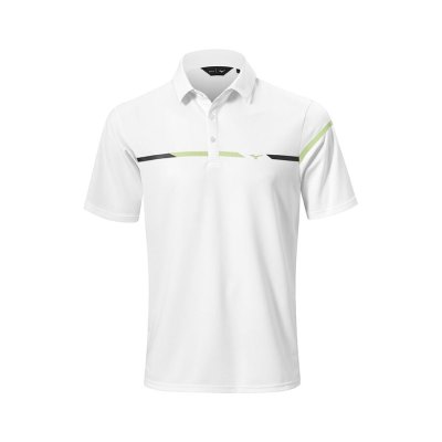 Camisa Polo Mizuno Breath Thermo ST Hombre - Blancos - Chile M528BDNUAH